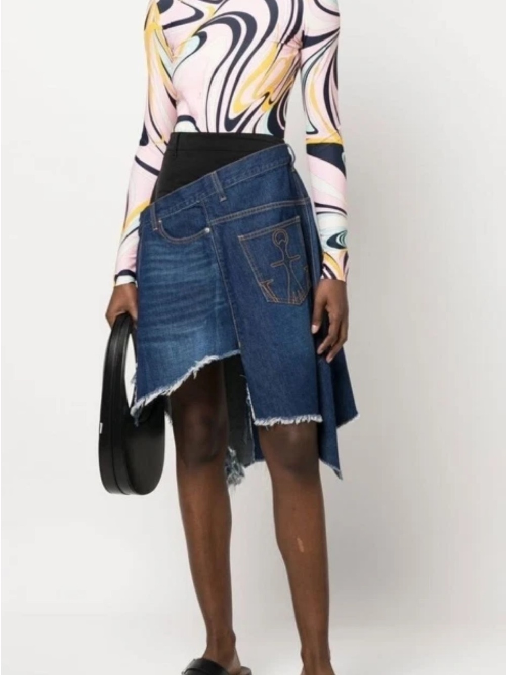 JW ANDERSON DISTRESSED HYBRID SKIRT Size 2